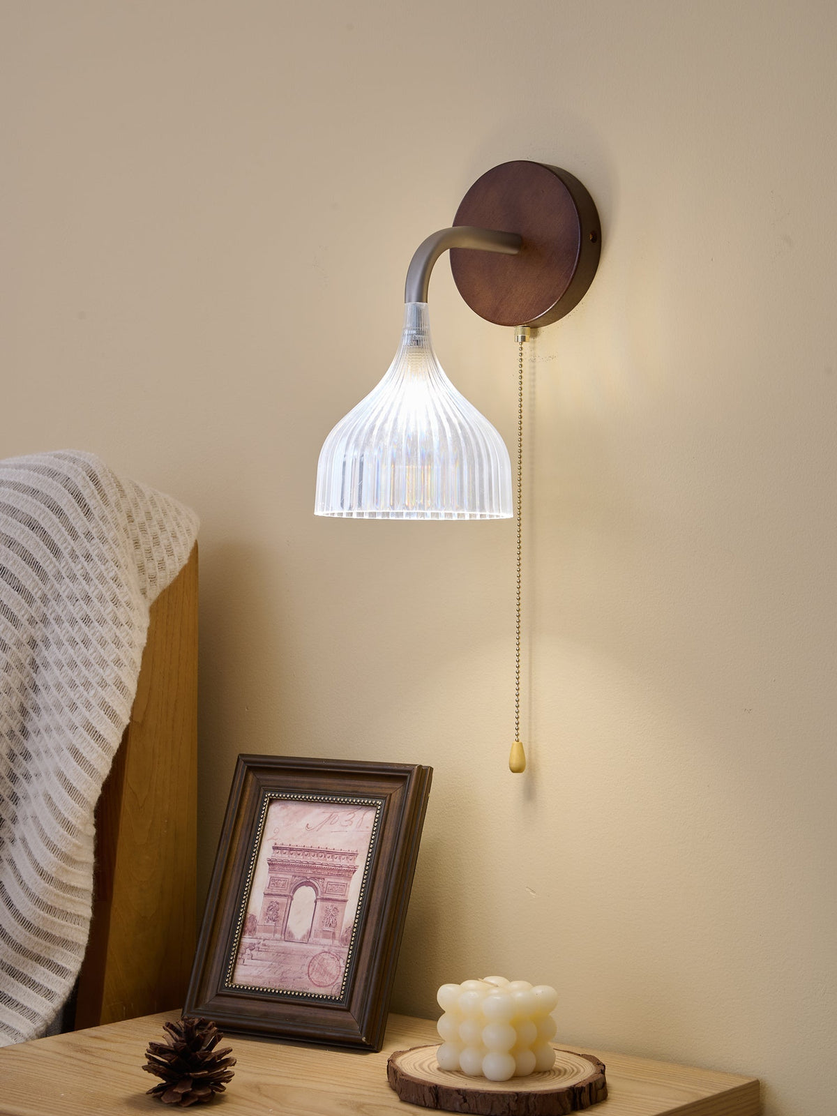Cimararae elegantie klassieke Houten wandlamp