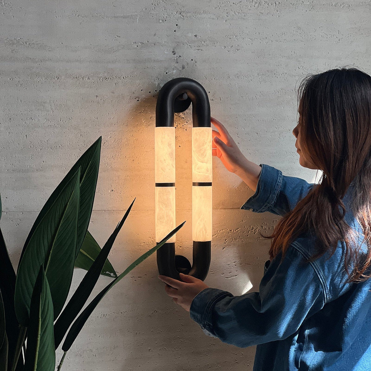 Gloxa Arc Twin albasten wandlamp