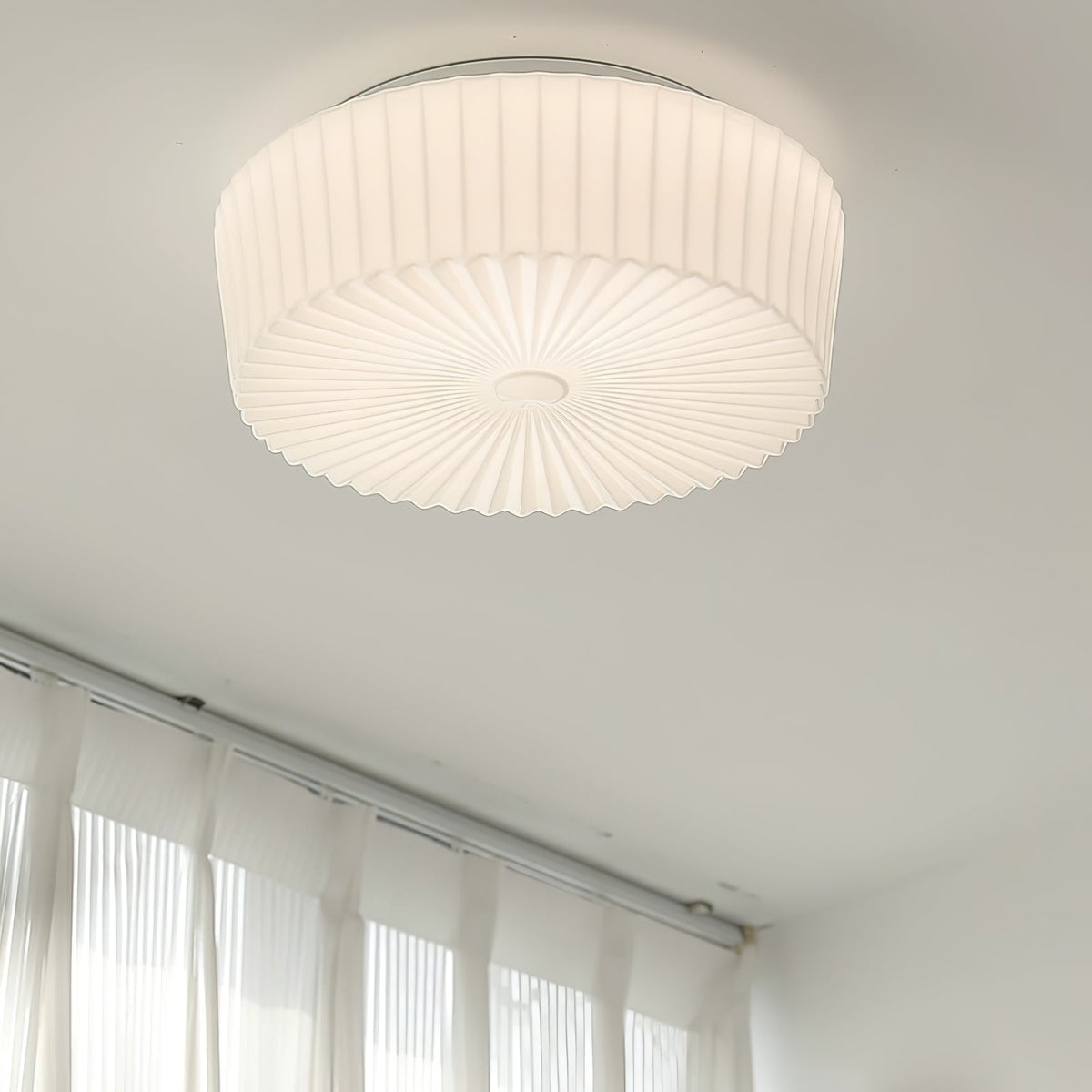 Celeena stralende glazen plafondlamp in trommelvorm