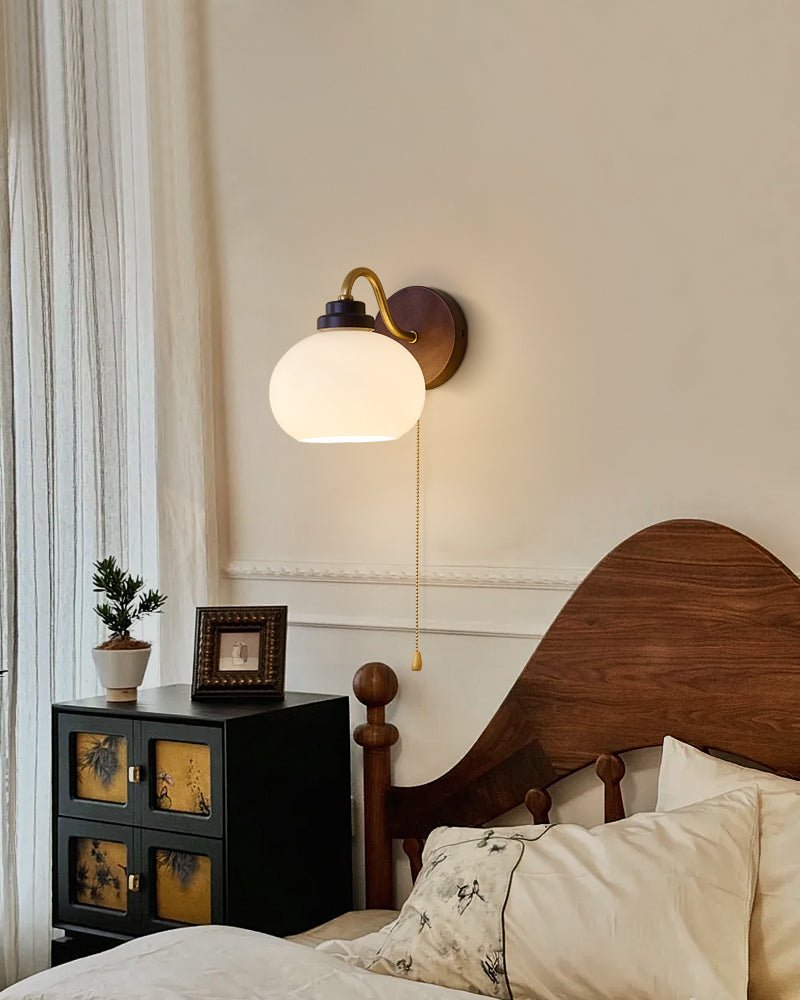 Syleella Premium Noordse kunst Kapelglas houten wandlamp van glas