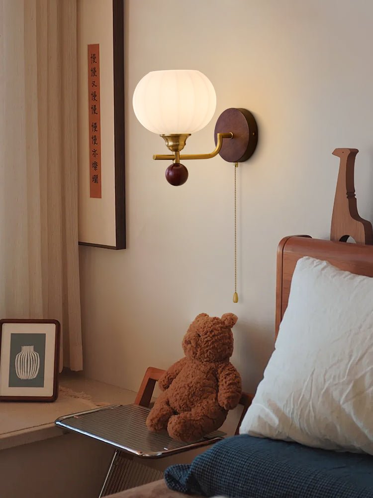 Syleella Premium Noordse kunst Kapelglas houten wandlamp van glas