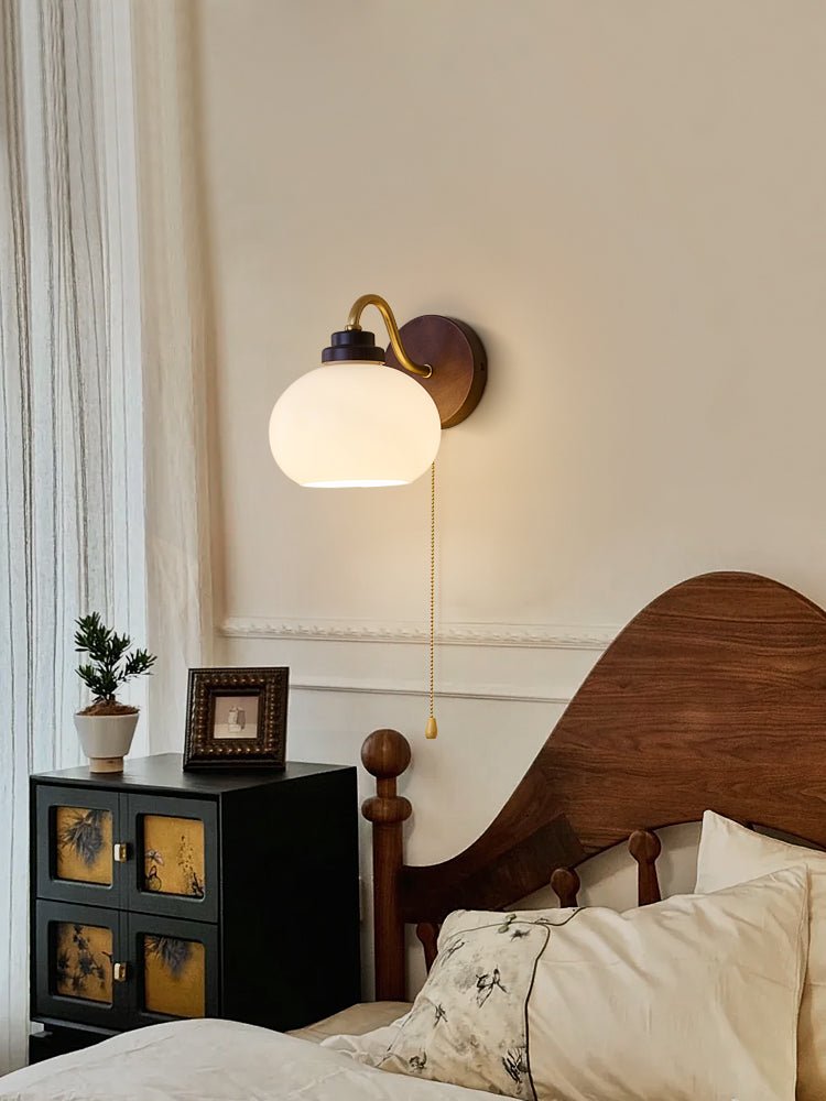 Syleella Premium Noordse kunst Kapelglas houten wandlamp van glas