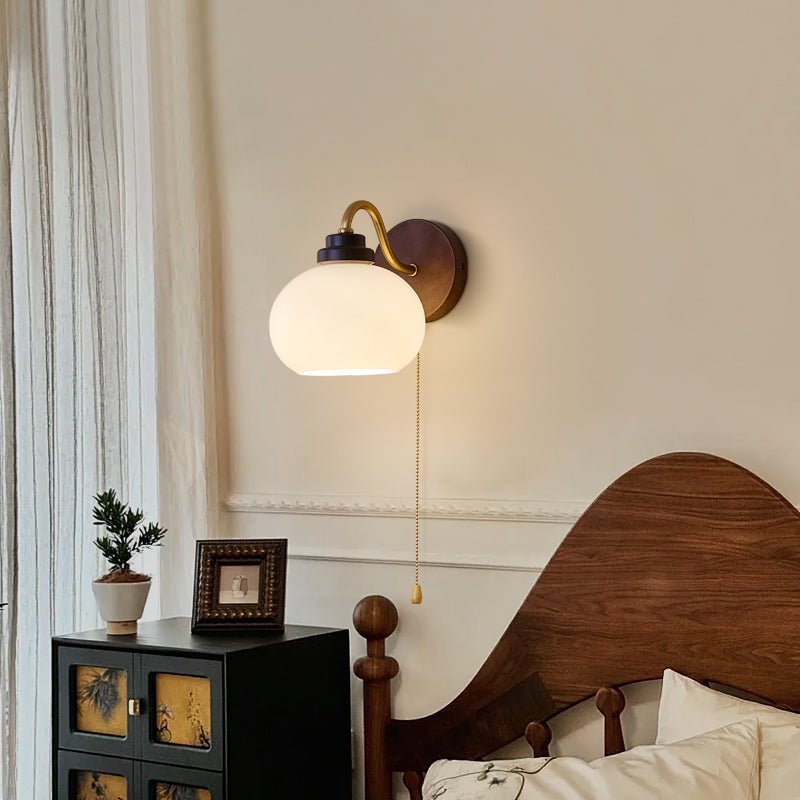 Syleella Premium Noordse kunst Kapelglas houten wandlamp van glas