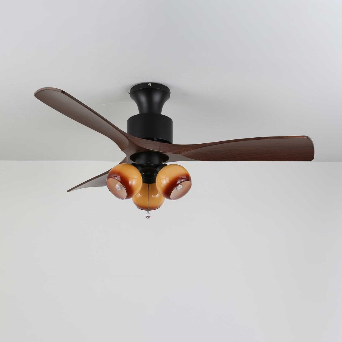 Gwen Vintage glazen plafondventilator met verlichting