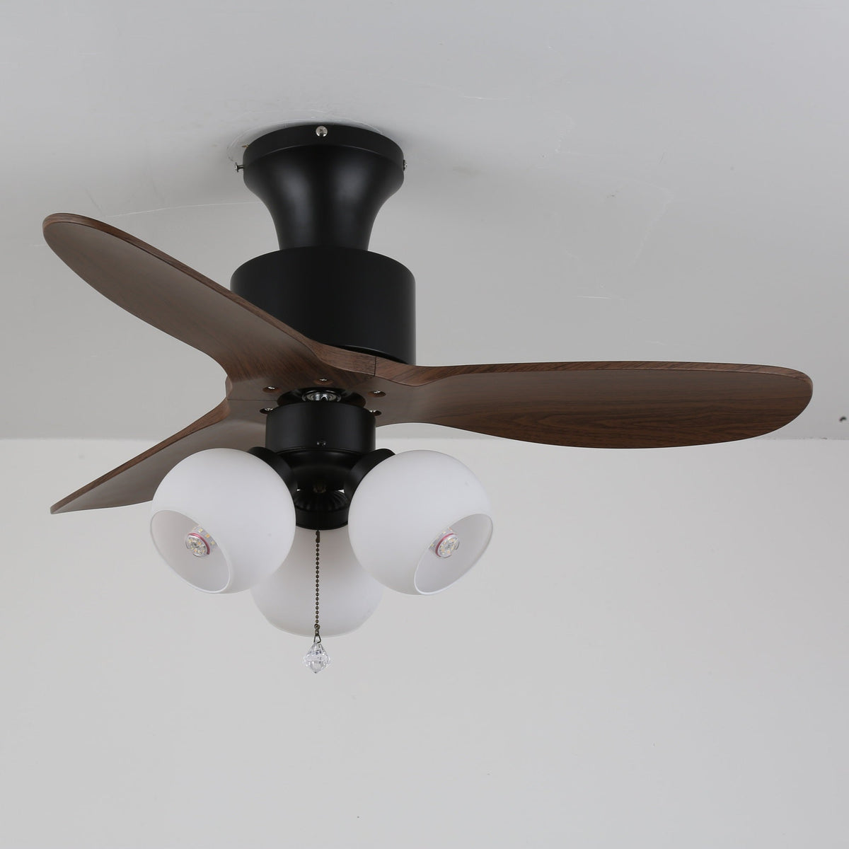Gwen Vintage glazen plafondventilator met verlichting