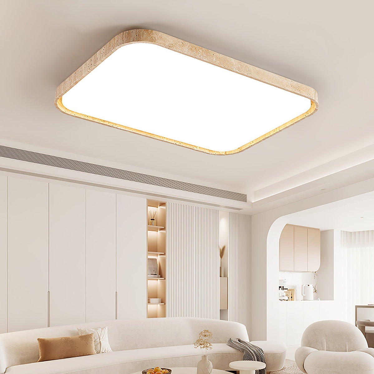 Aisle travertin vierkante plafondlamp