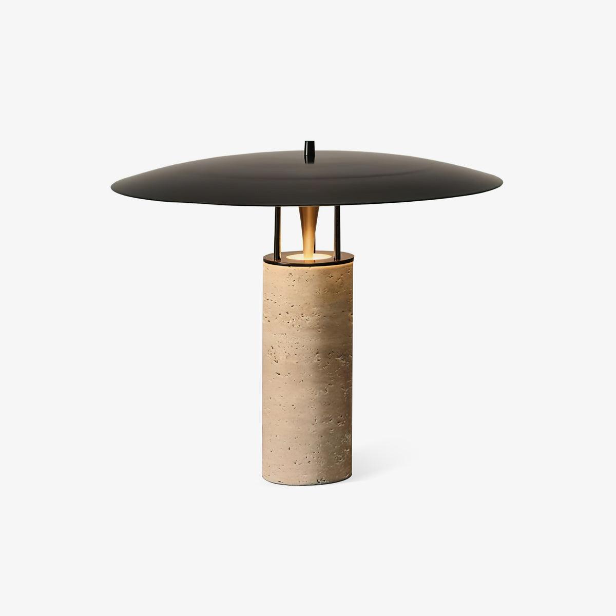 Eara Disc-Pillar travertin tafellamp