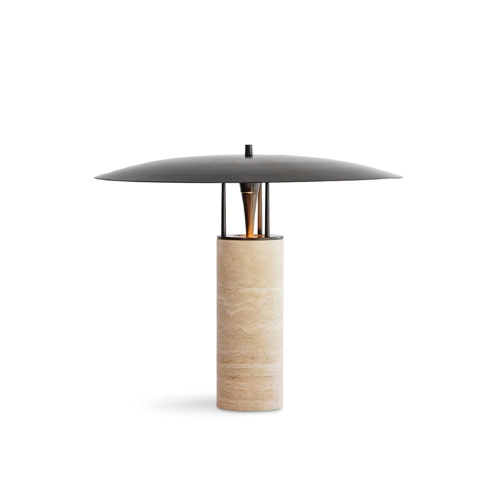 Eara Disc-Pillar travertin tafellamp
