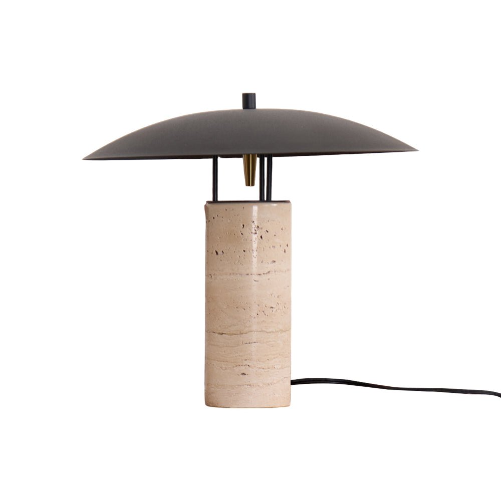Eara Disc-Pillar travertin tafellamp