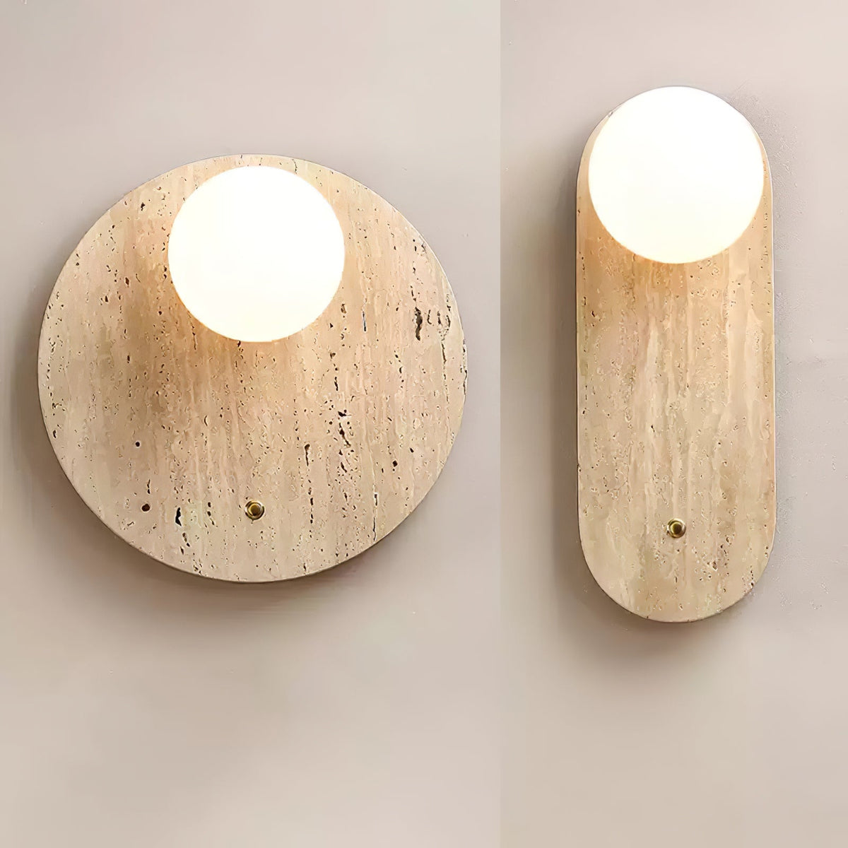 Aurevon minimalistisch wandlamp van geel travertin