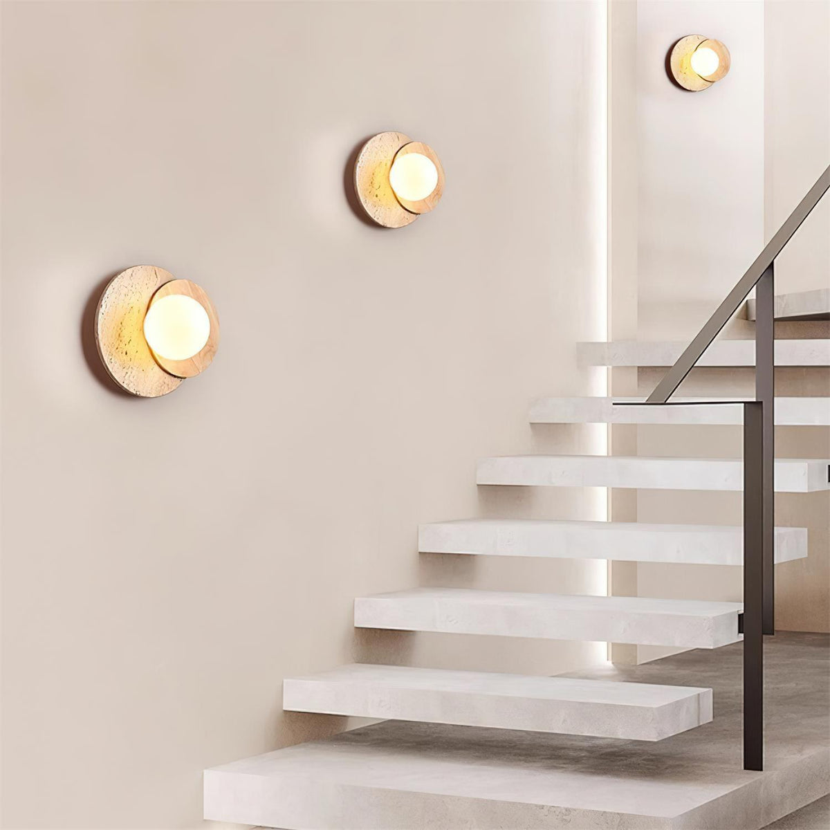 Otale Overlapping-Disc travertin wandlamp Met Stekker