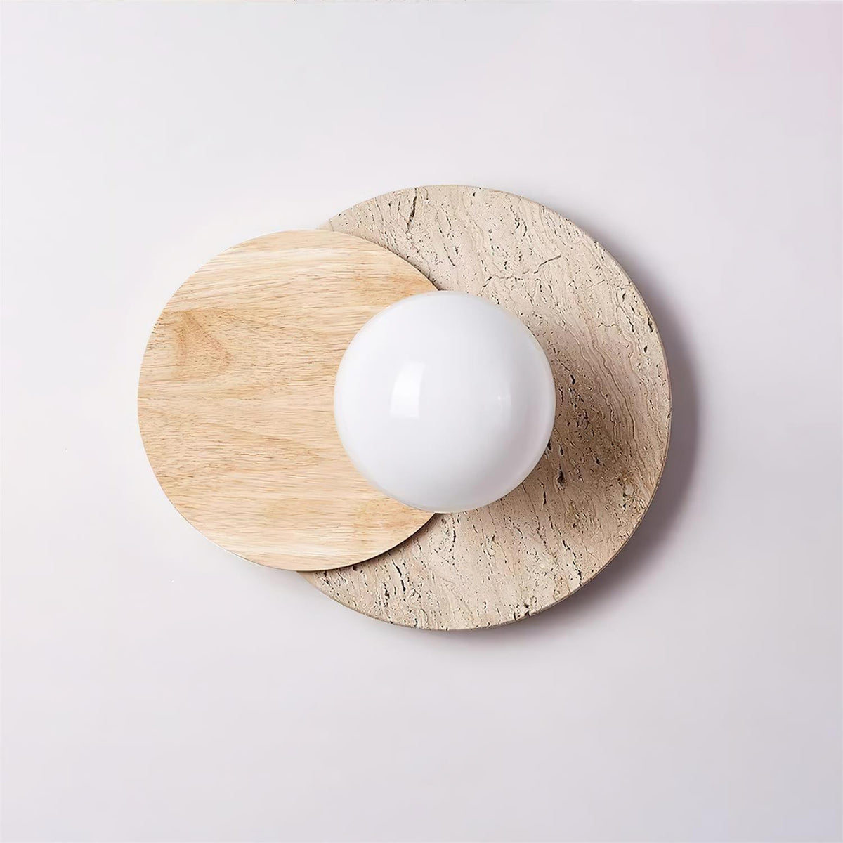 Otale Overlapping-Disc travertin wandlamp Met Stekker