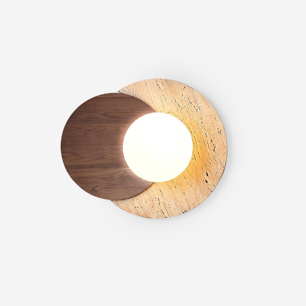 Otale Overlapping-Disc travertin wandlamp Met Stekker