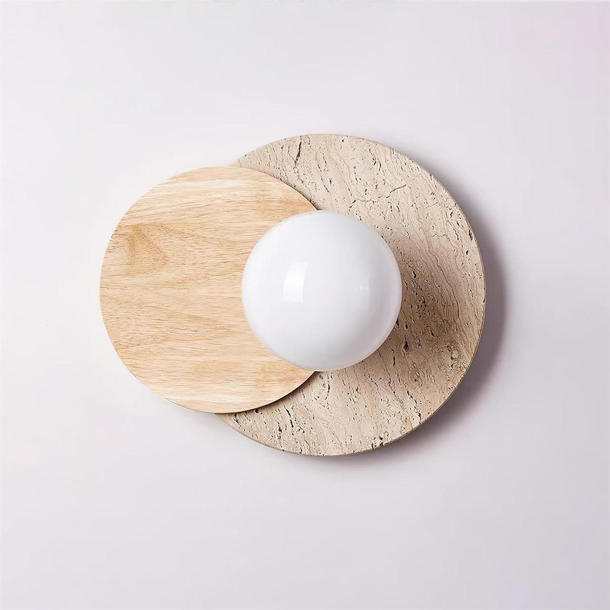 Otale Overlapping-Disc travertin wandlamp Met Stekker