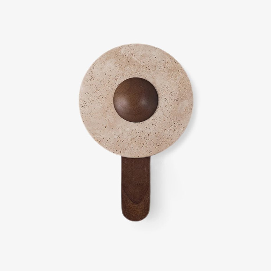 Nymarora ronde wandlamp van geel travertin