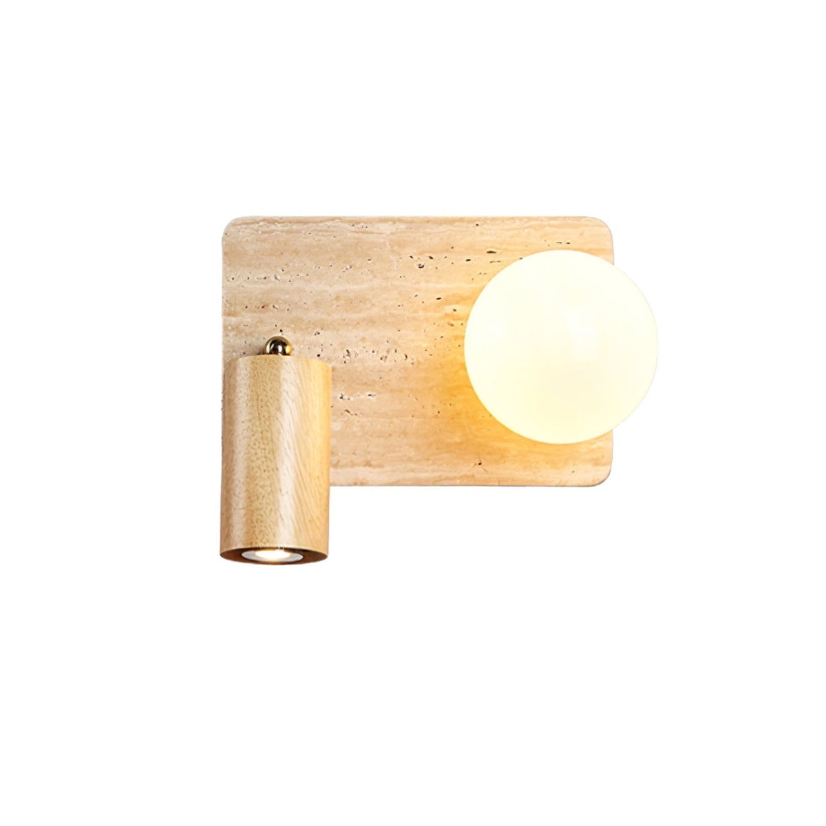 Armara wandlamp met Geel travertin Schijf