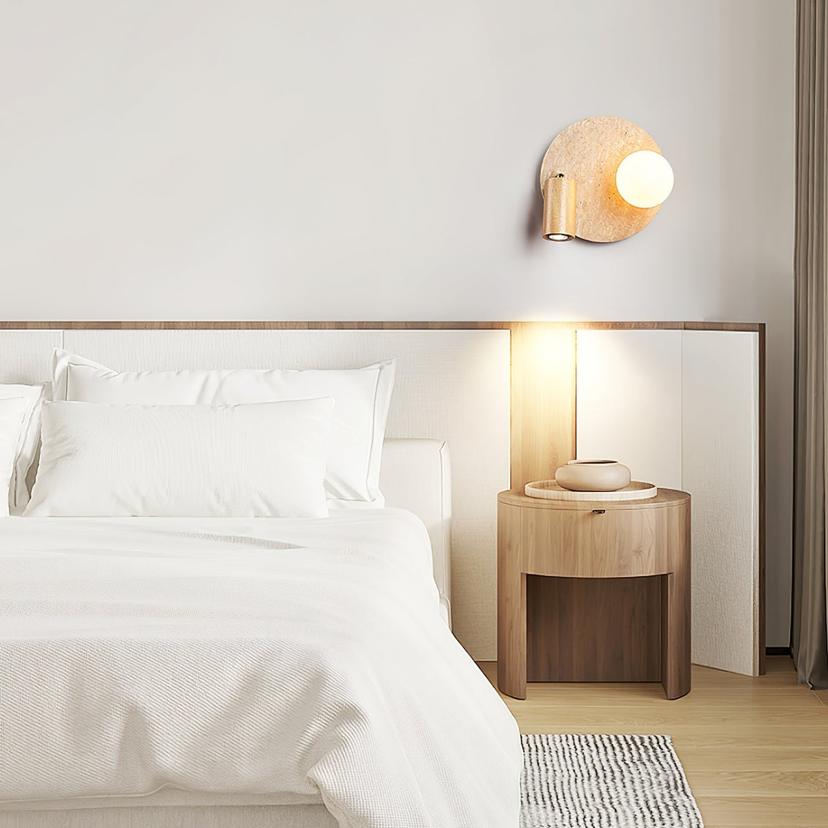 Armara wandlamp met Geel travertin Schijf