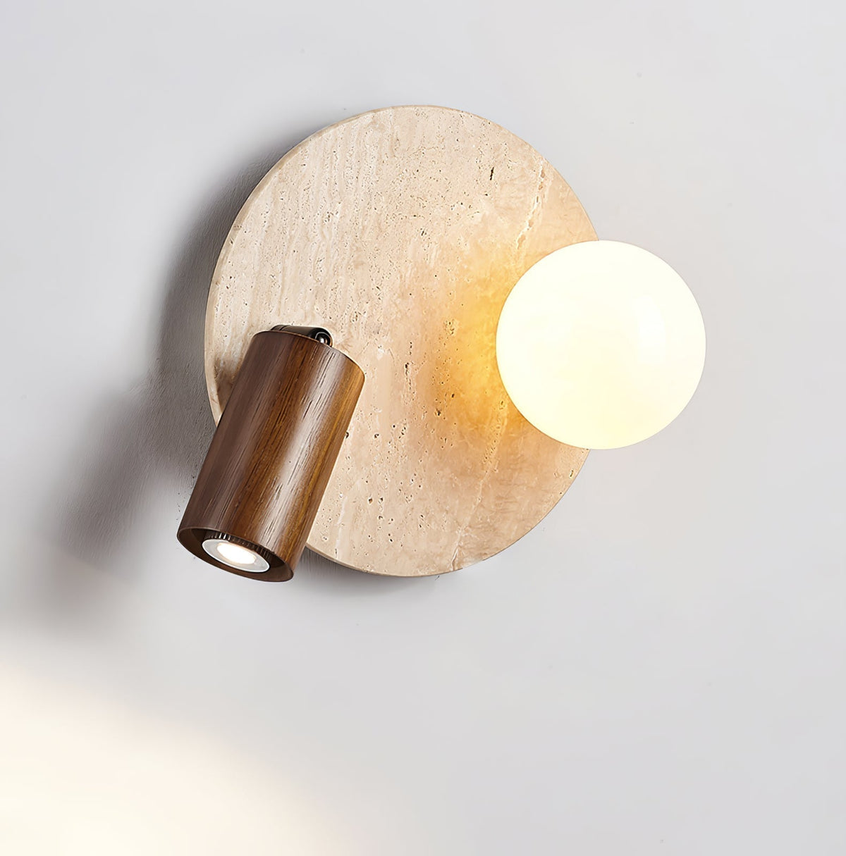 Armara wandlamp met Geel travertin Schijf