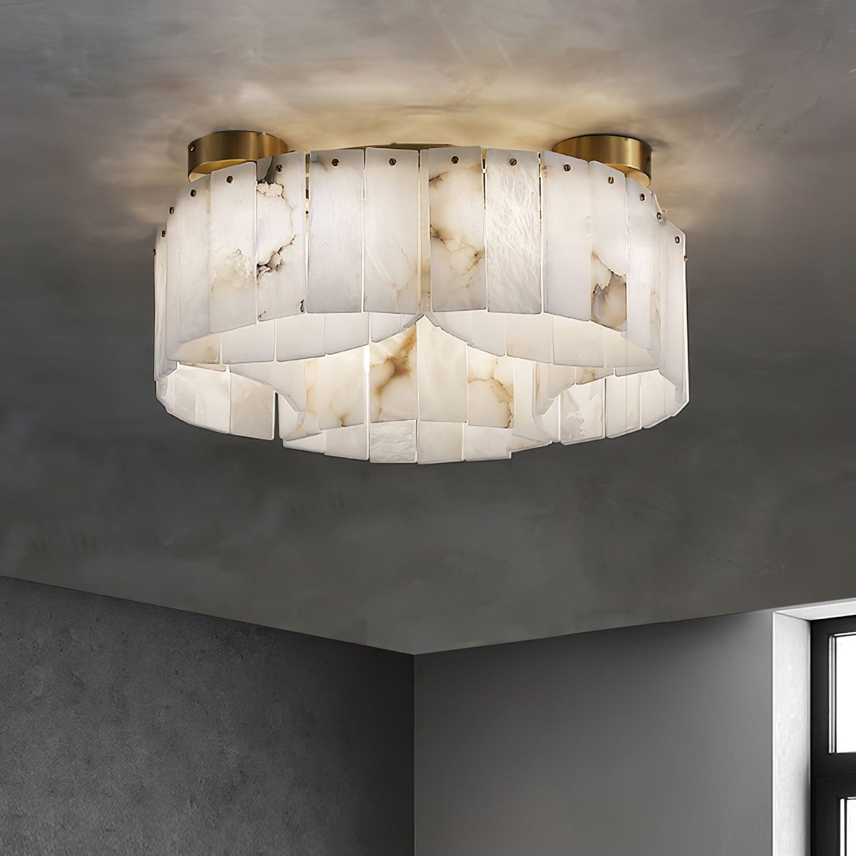Selene albasten plafondlamp