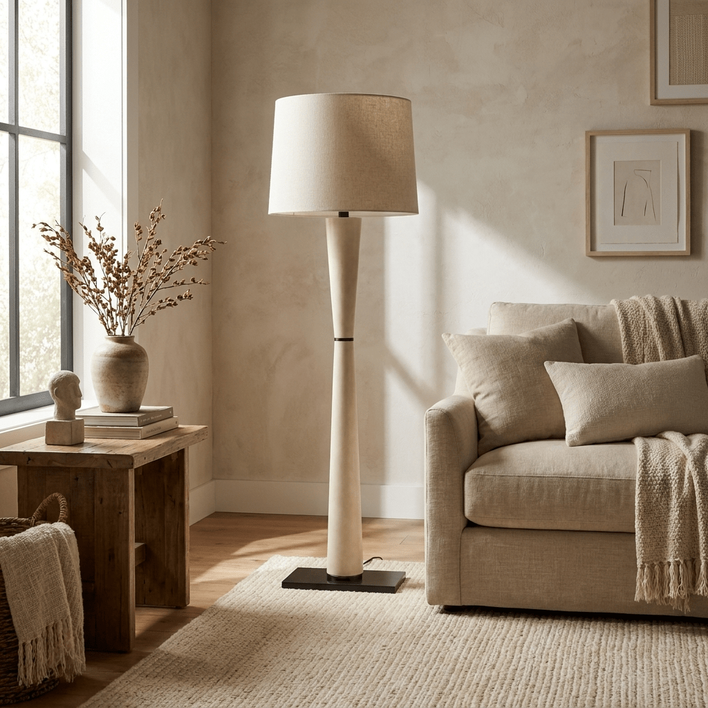 Renenelia vloerlamp van leer