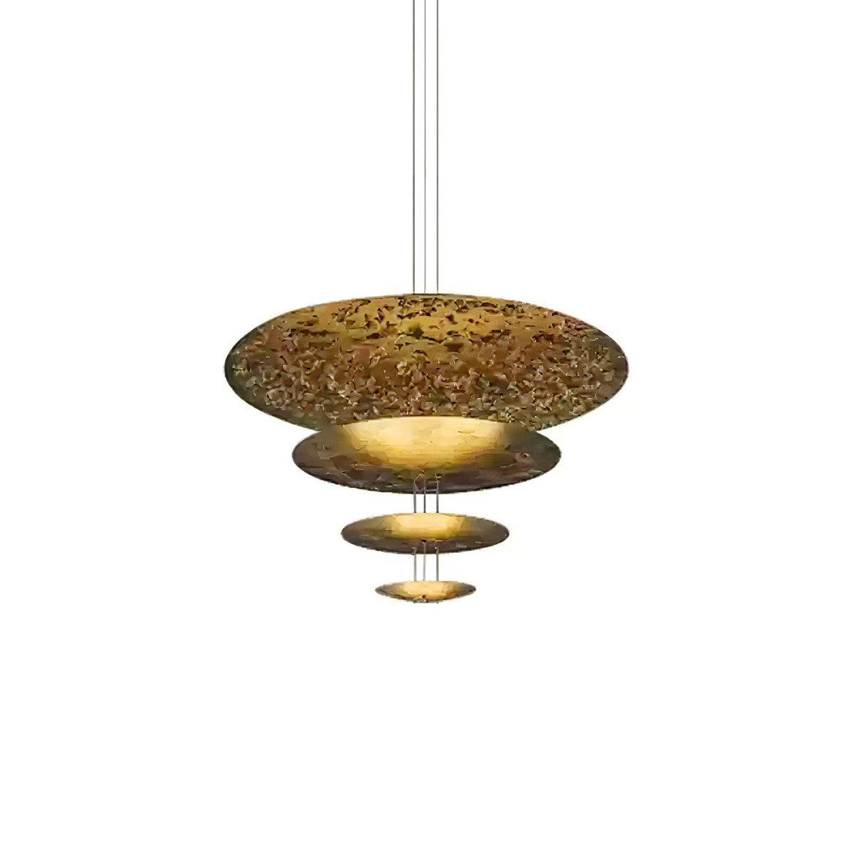 Phelion gelaagde hanglamp van goudfolie