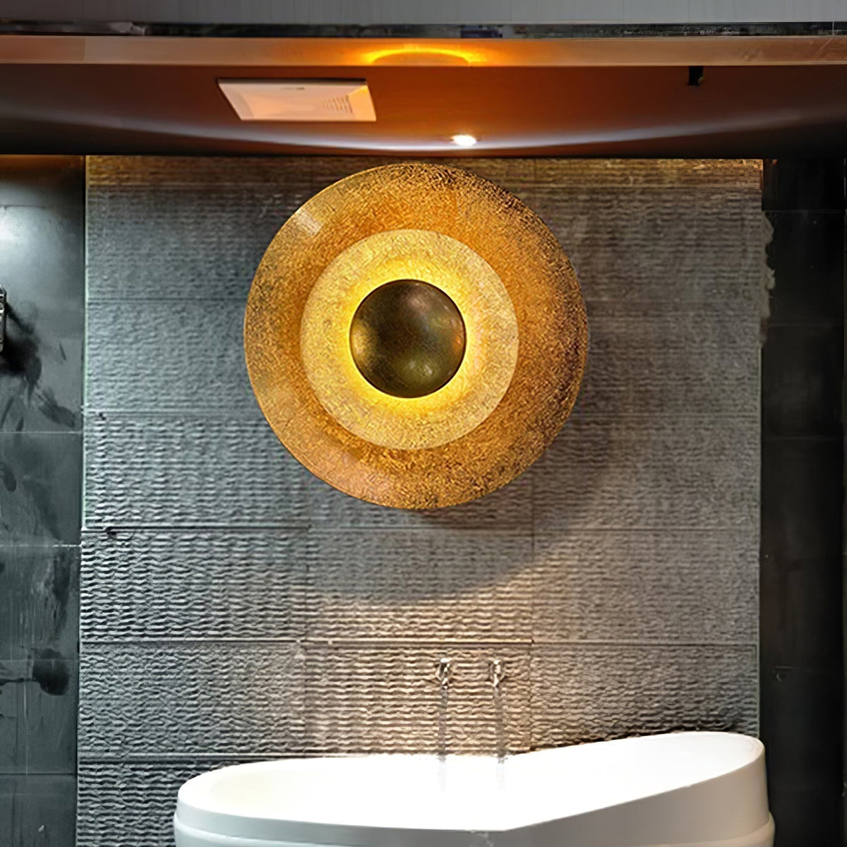 Solaris Vintage goudkleurige folie wandlamp