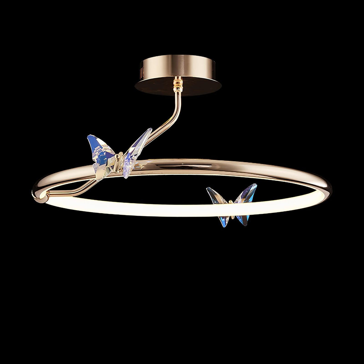 Cyrelel plafondlamp Magic Butterfly met kristalaccenten en LED-ring