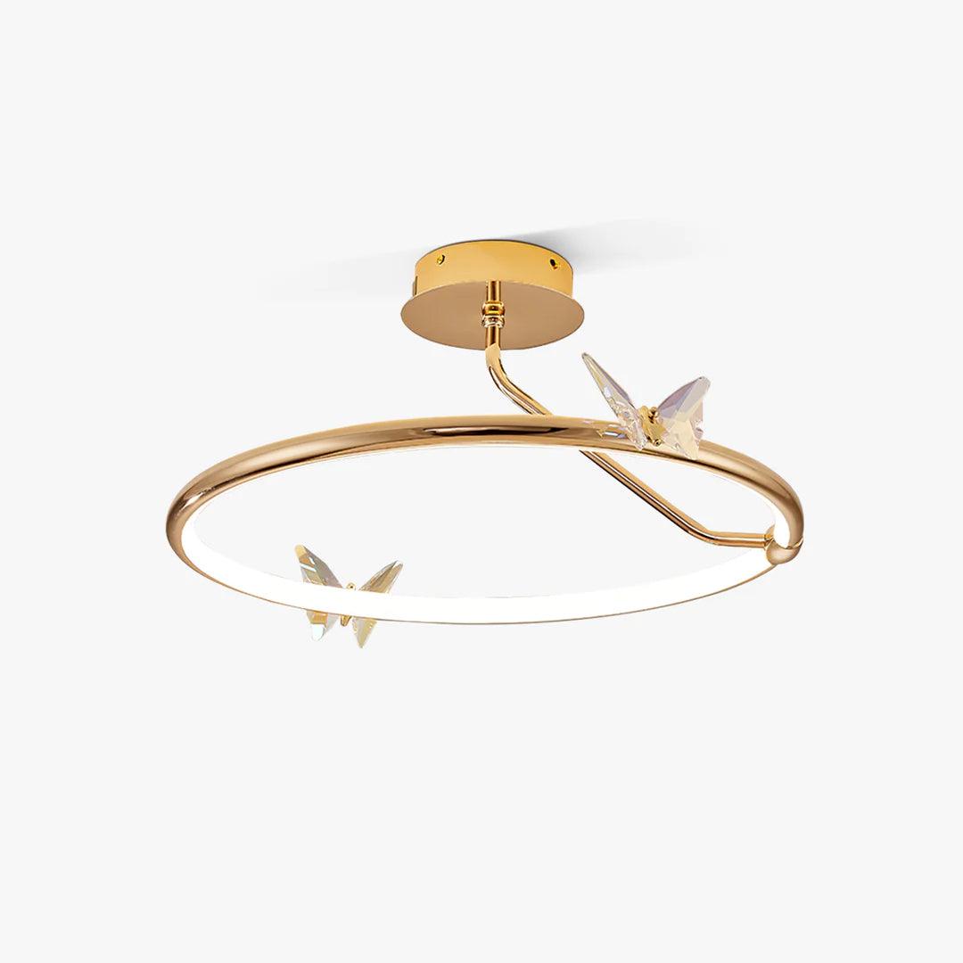 Cyrelel plafondlamp Magic Butterfly met kristalaccenten en LED-ring