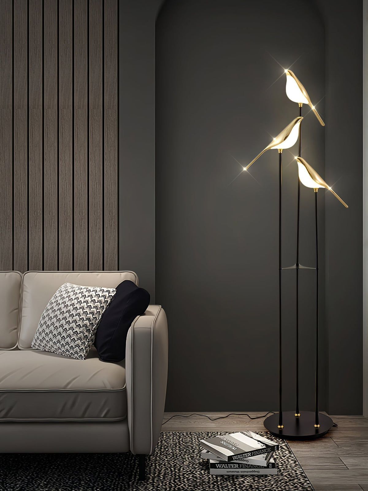 Vont Art Deco messing vloerlamp