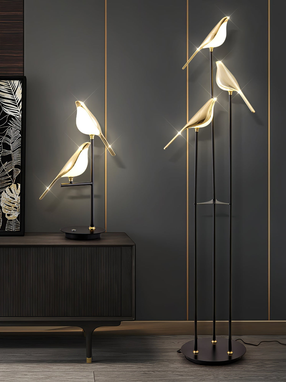 Vont Art Deco messing vloerlamp