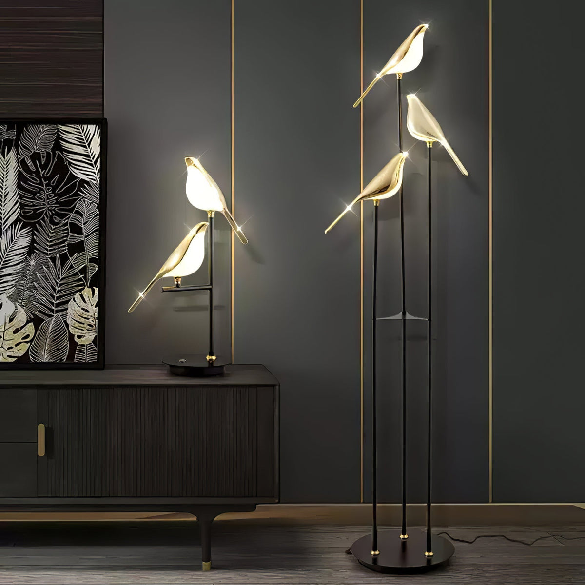 Vont Art Deco messing vloerlamp