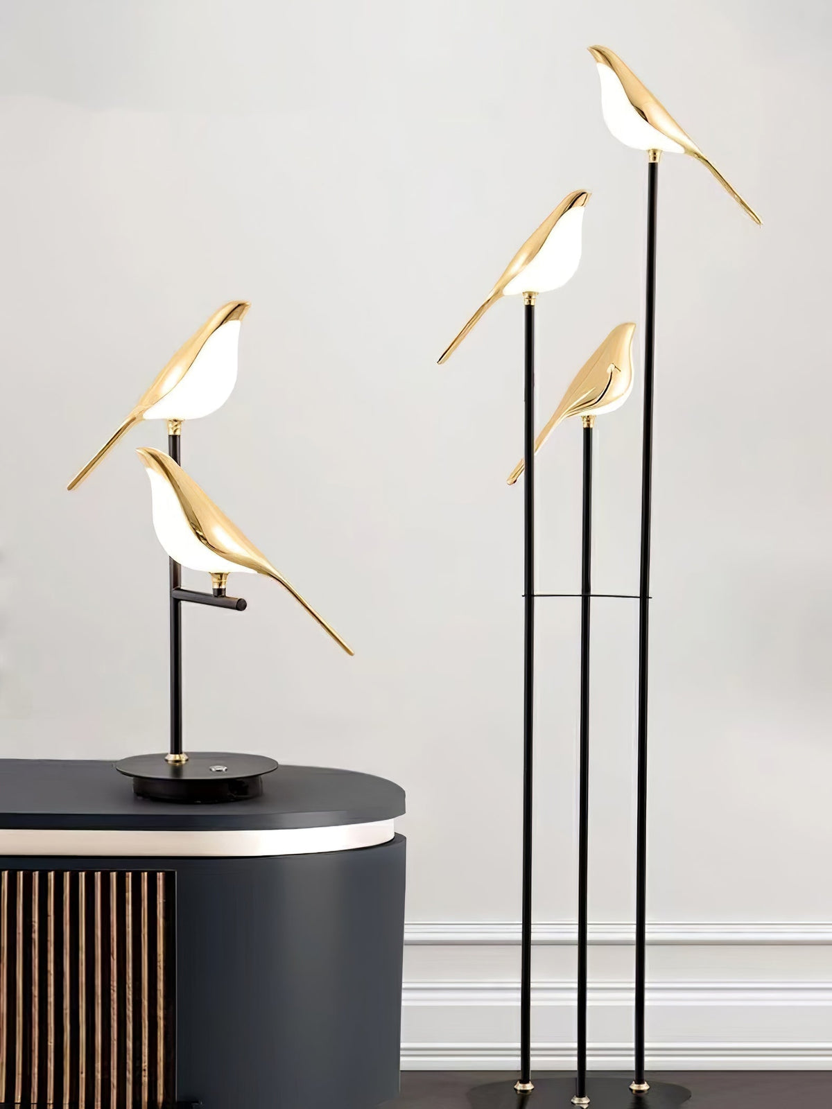 Vont Art Deco messing vloerlamp