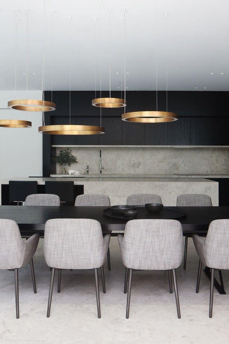 Dexlin hanglamp LED-ring goudkleurige afwerking moderne 3-ring