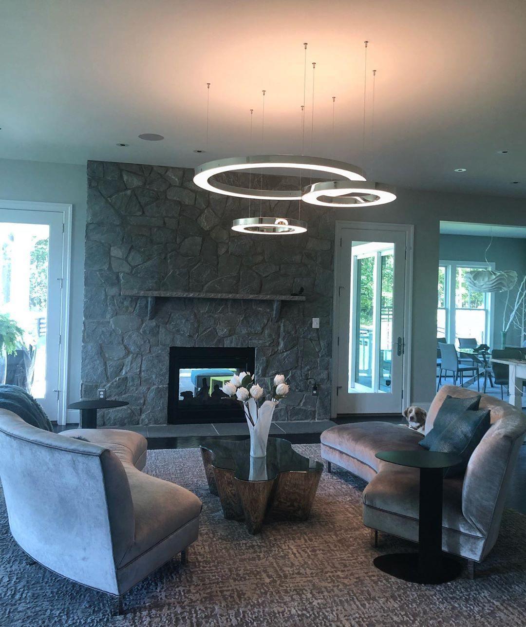 Dexlin hanglamp LED-ring goudkleurige afwerking moderne 3-ring