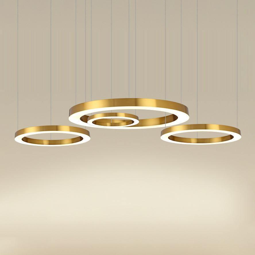 Dexlin hanglamp LED-ring goudkleurige afwerking moderne 3-ring