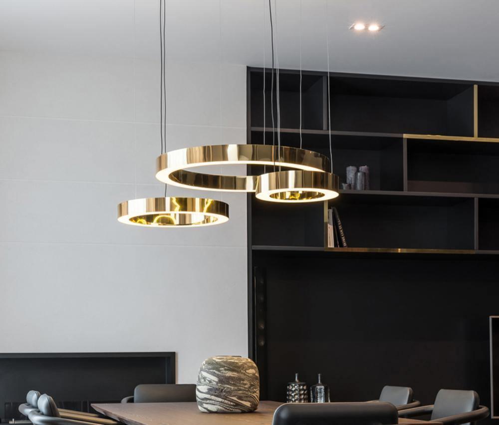 Dexlin hanglamp LED-ring goudkleurige afwerking moderne 3-ring