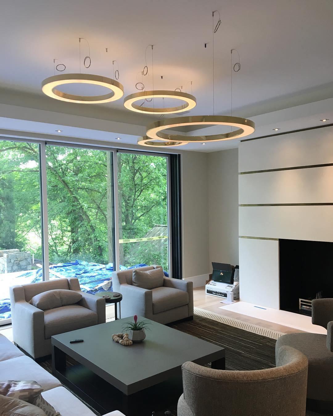 Dexlin hanglamp LED-ring goudkleurige afwerking moderne 3-ring