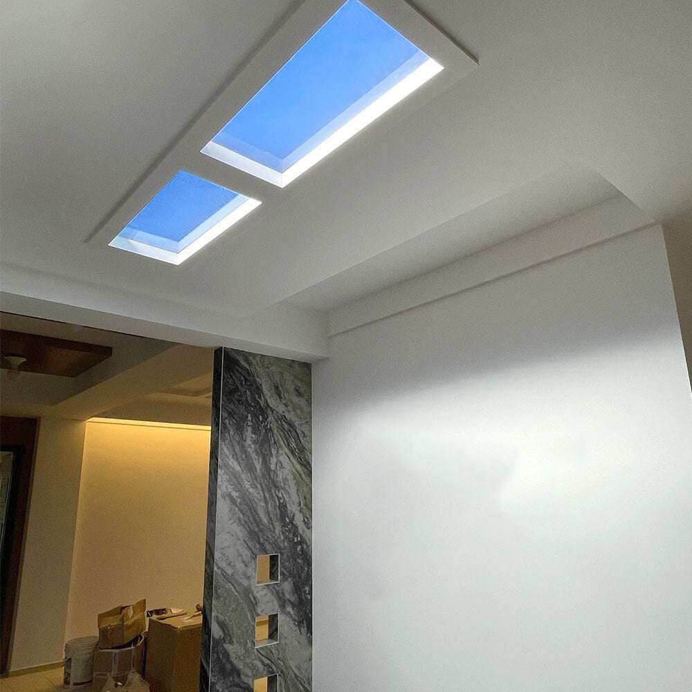 Edge Modern LED Plafondlamp Zwart&Blauw Woon/Bad/Eetkamer Metaal&Acryl