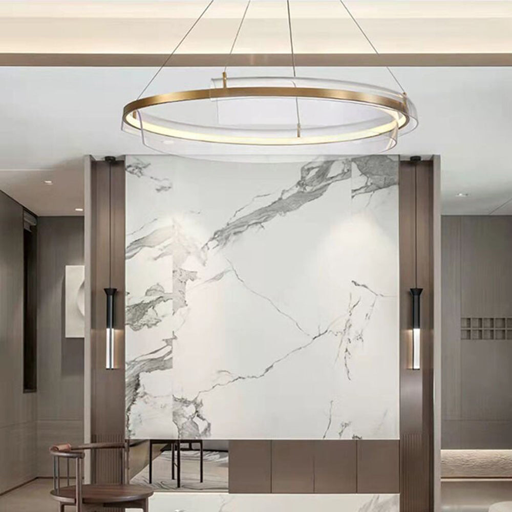Arisha Minimalist Annular Metal Pendant Light,Gold