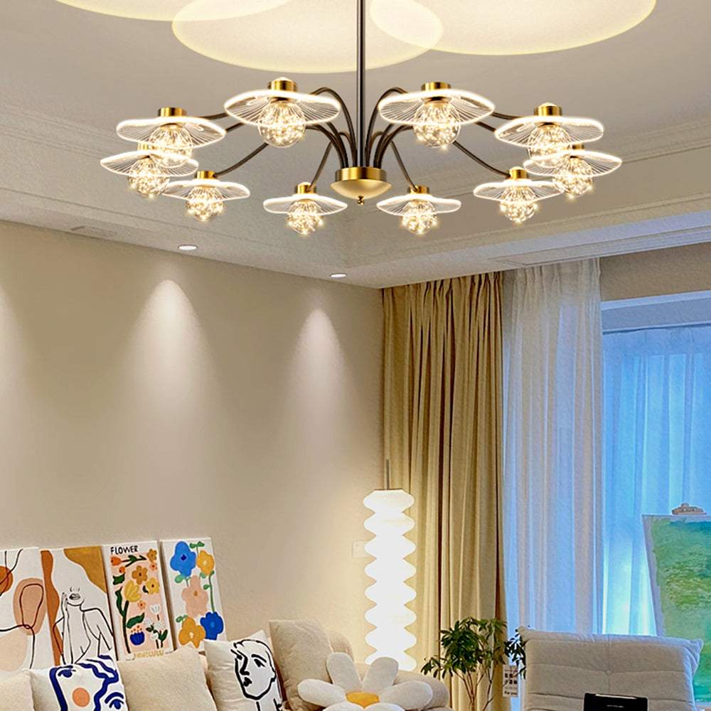 Carins Moderne Geblazen LED Hanglamp Metaal/Acryl/Glas Woonkamer