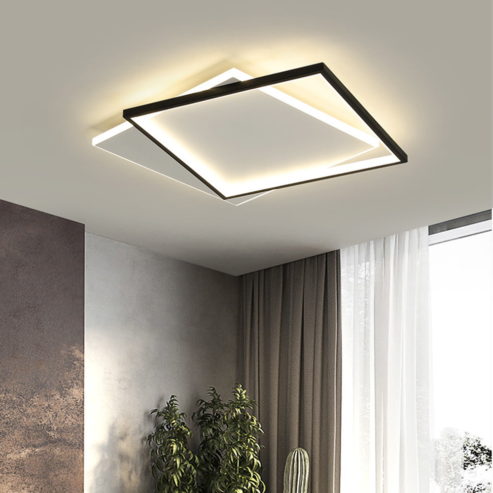 Quinn Moderne Ronde/Vierkant LED Plafondlamp Metaal/Acryl Zwart/Wit Slaap/Woon/Eetkamer