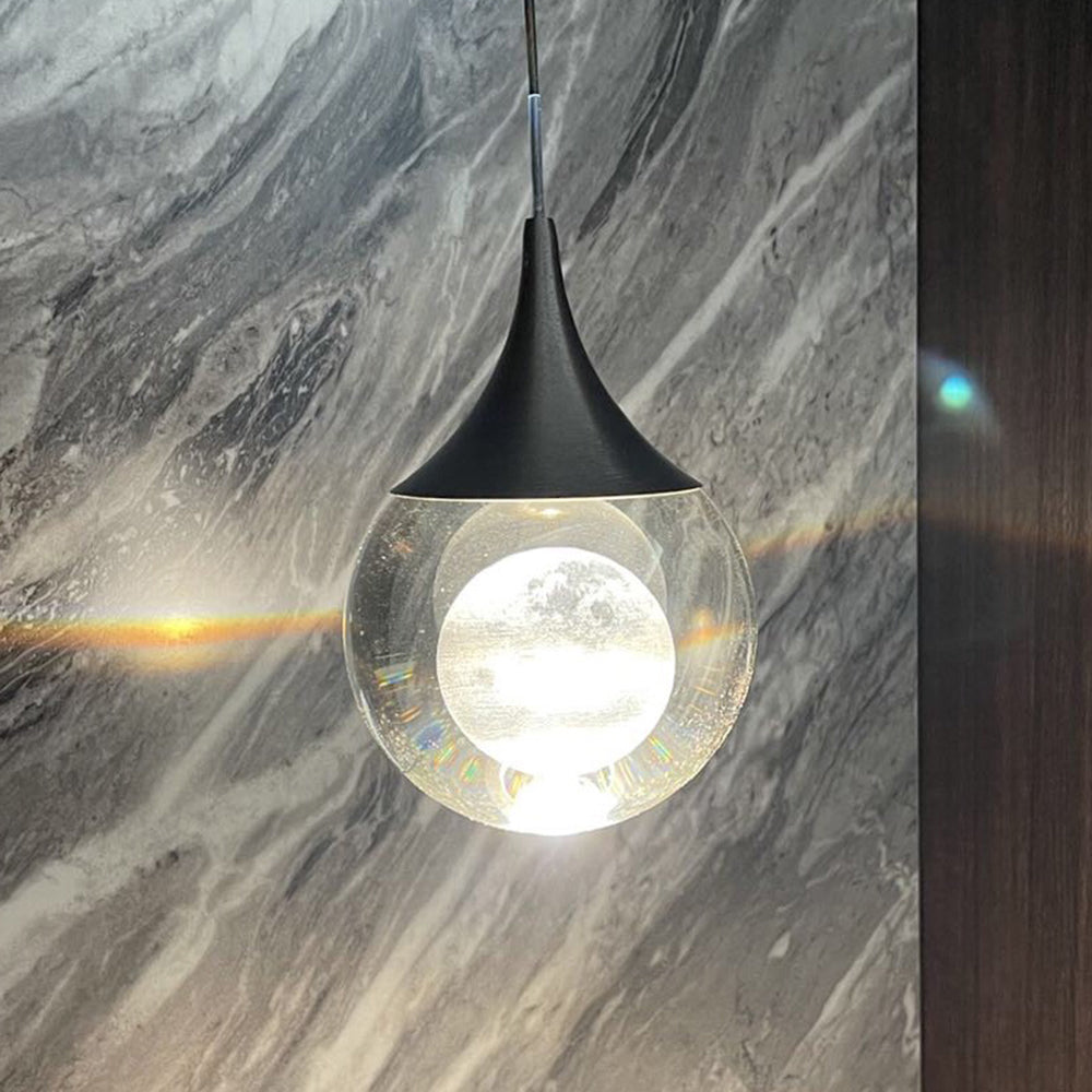 Elif Moderne Maan LED Hanglamp Zwart Metaal Slaapkamer