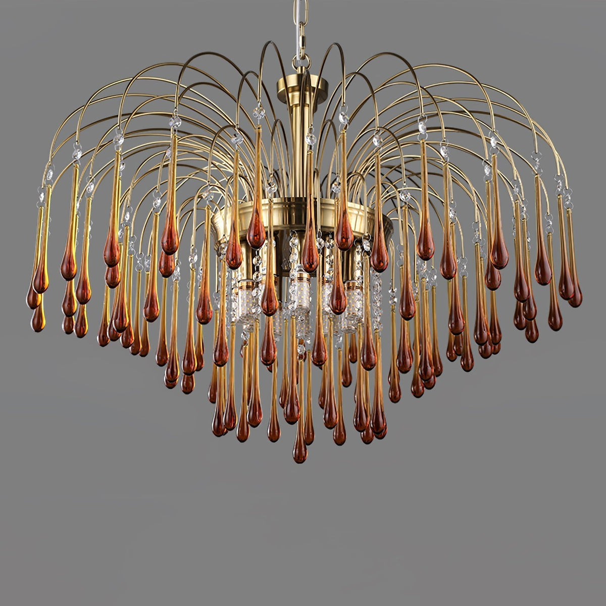 Ciel Kroonluchter met Goudkleurige Armen en Kristal