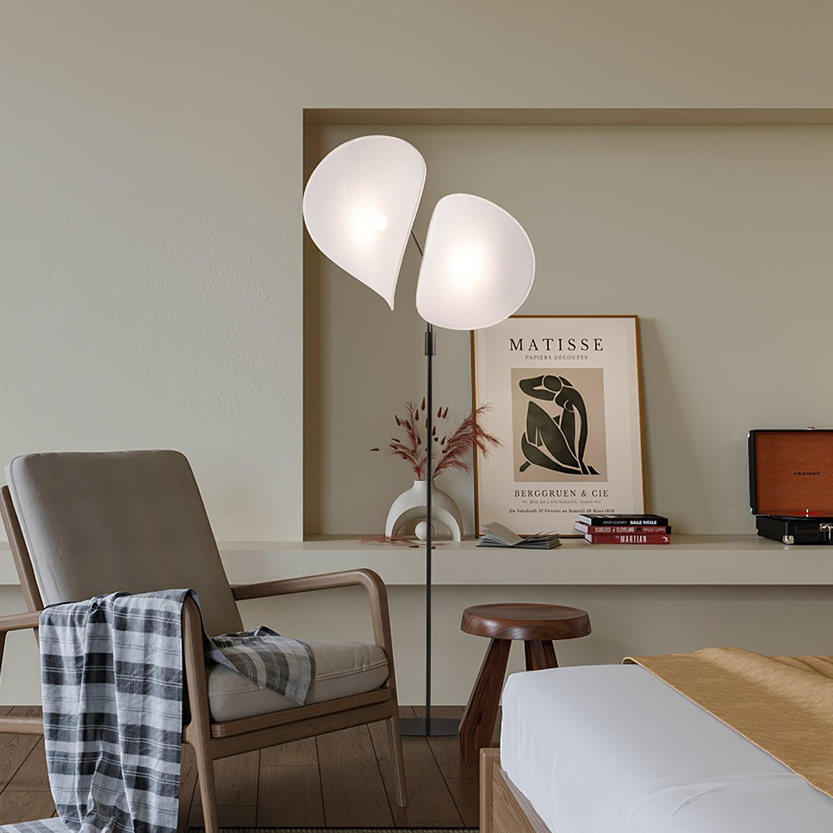 Linivora Moderne vloerlamp van stof