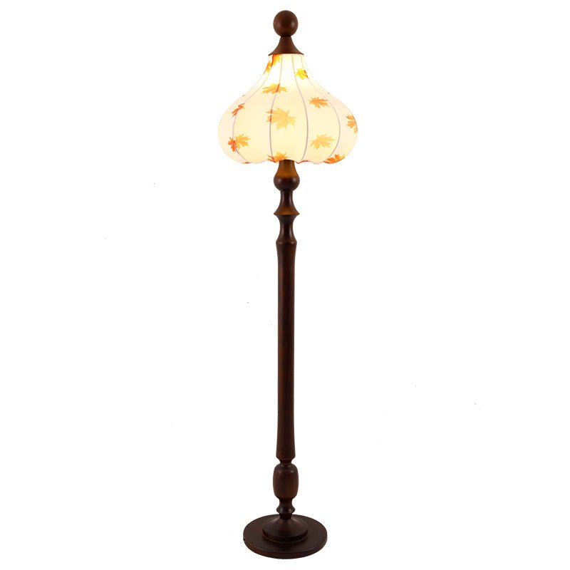 Maplen Houten Stoffen Vintage vloerlamp