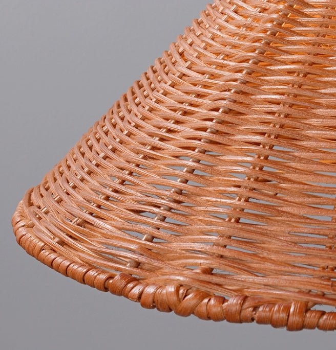 Canarora tafellamp met marmeren bol en rotan kap