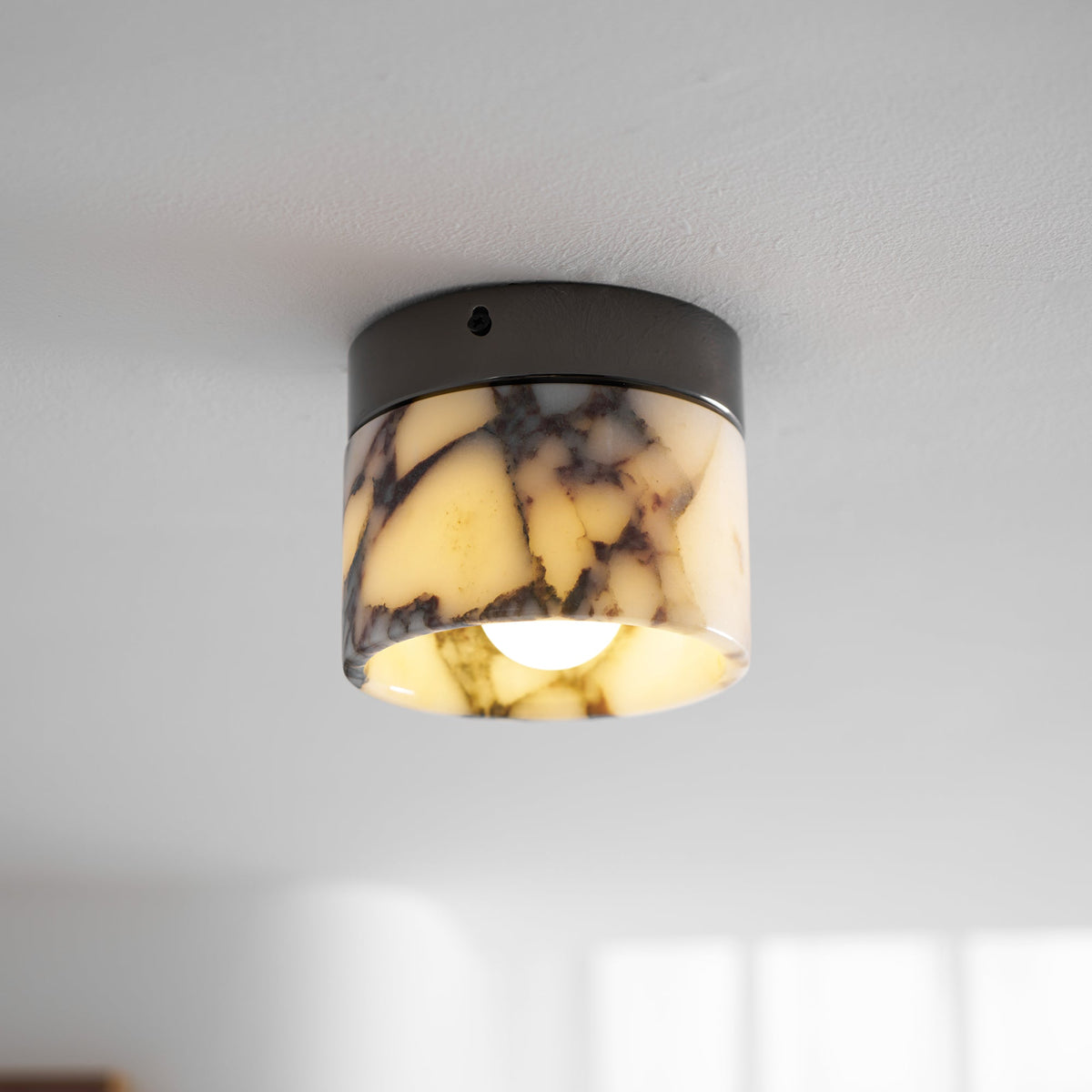 Selielle ronde marmeren plafondlamp