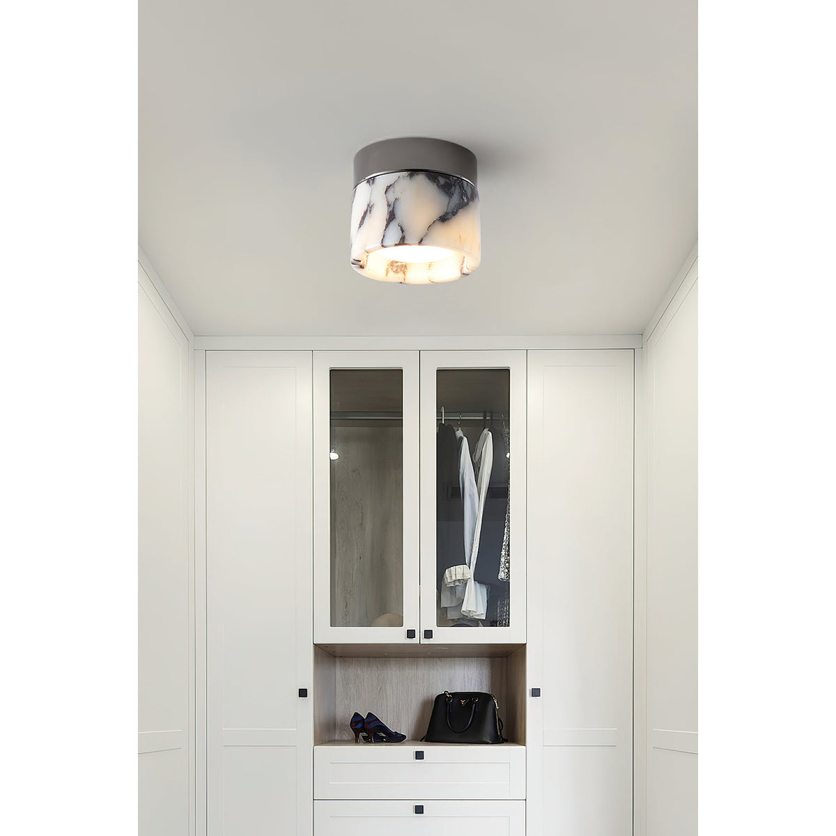 Selielle ronde marmeren plafondlamp