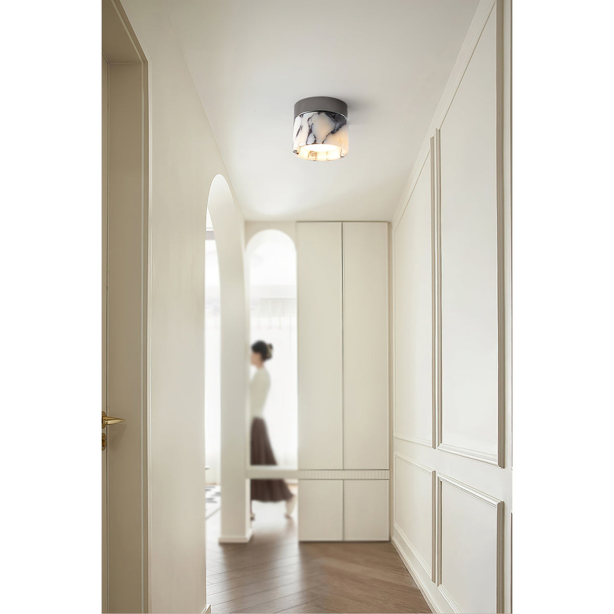 Selielle ronde marmeren plafondlamp