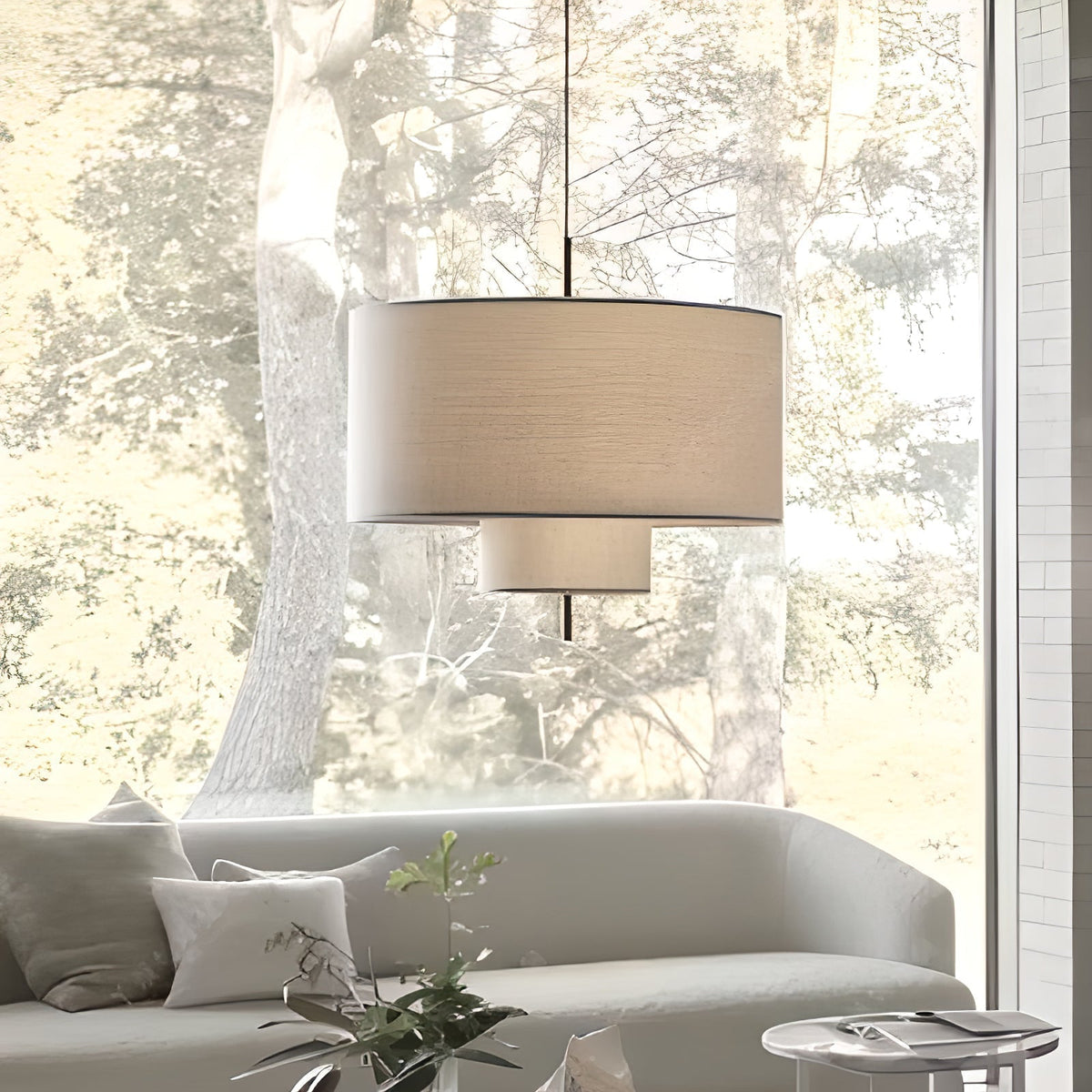 Ulphaa Moderne minimalistische hanglamp van stof